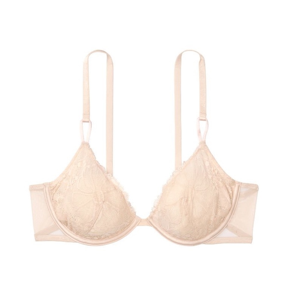 NWOT Women’s Victoria’s Secret lace bra 32D beige neutral simple